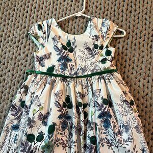 Floral Satin Dress with Tulle Layers